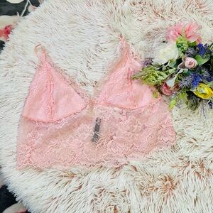 Elegant Pink Lace Bralette